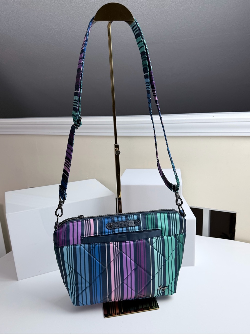 LUG Flare Stripe Crossbody Bag Purse Multicolor NWOT - Picture 2 of 9